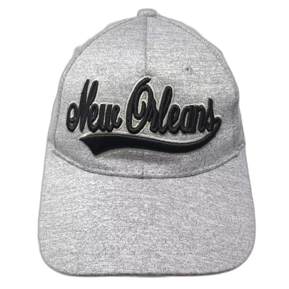 Lucky 7 New Orleans Gray Black Baseball Cap Hat Size OS Strapback Embroidered